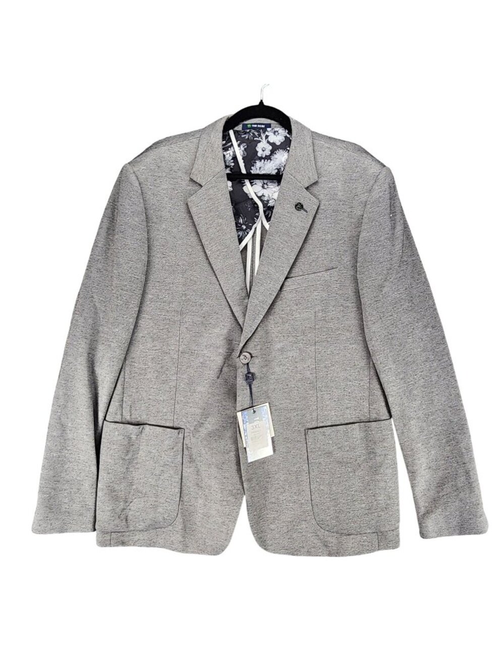 Tom Baine Jacket Mens 3XL Gray Long Sleeve Stretch Slim Fit Blazer *NWT*